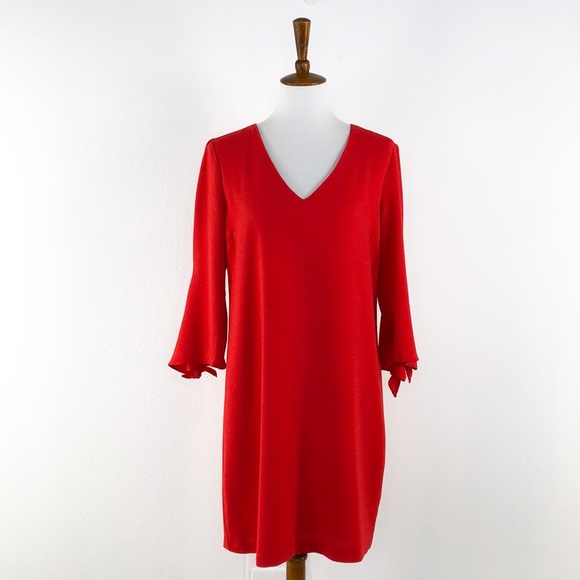 Charles Henry Dresses & Skirts - Charles Henry Red 3/4 Sleeve Shift Style Dress